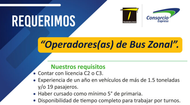 ¡Únete a CEX, como Operador(a) de Bus Zonal!